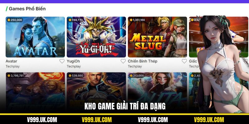 Kho game giải trí đa dạng